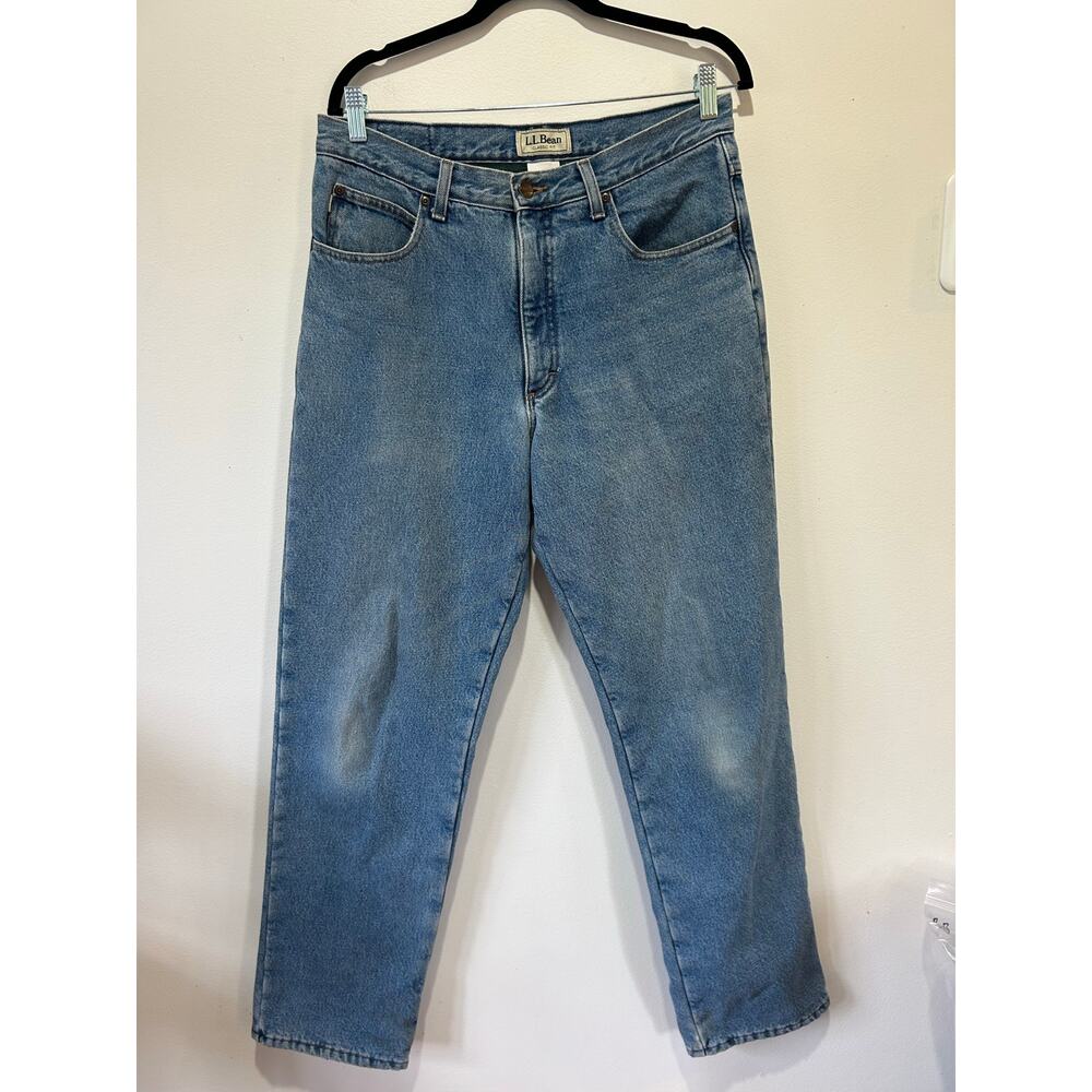 Vintage L.L. Bean flannel lined jeans mens 33x32 straight leg